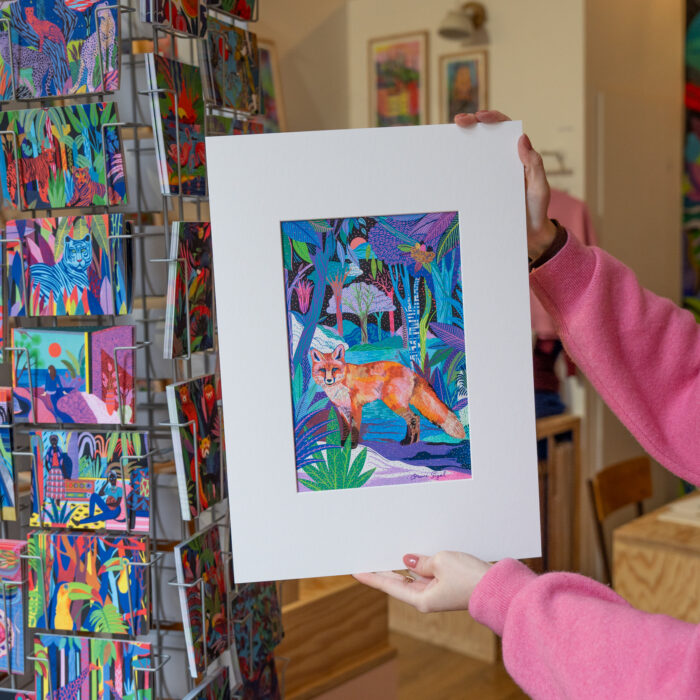 le-renard-et-la-foret-oeuvre-originale-oranesigal-lasigalerie-illustration-lyon